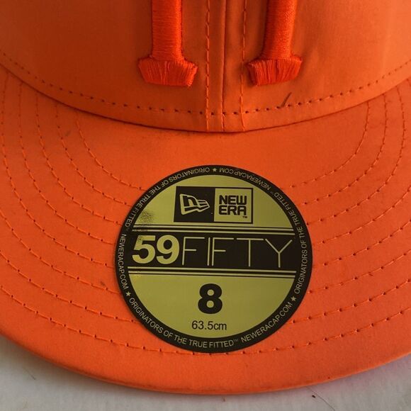 HUF X NEW ERA Men’s Orange Fitted Hat Size 8 - Picture 4 of 10